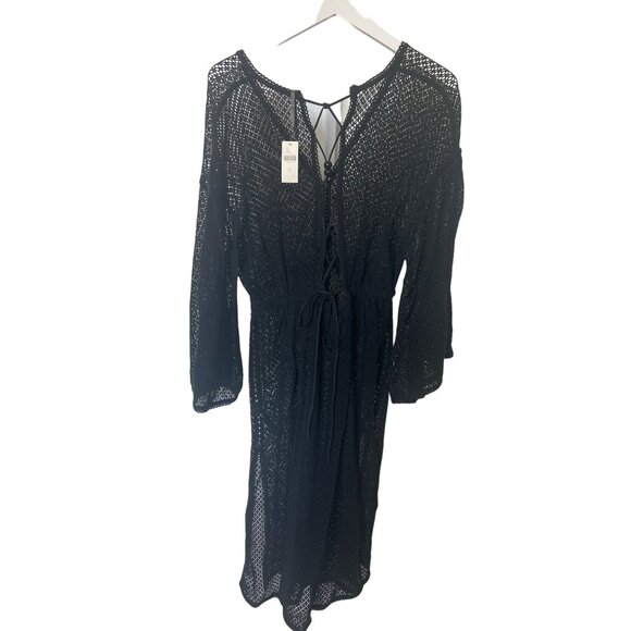 Anthropologie The Brea Black Crochet Swim Cover-Up - Picture 7 of 7